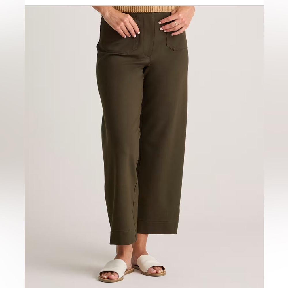 NWOT QUINCE Ultra-Stretch Ponte Cropped Wide Leg Pants 24” inseam